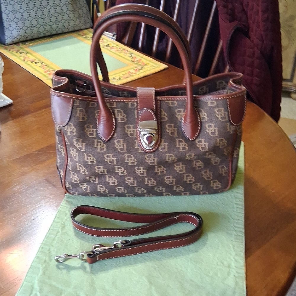 Dooney & Bourke  Brown Monogram Medium Shoulder Bag
